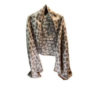 Vernacular Women's Beige Leopard Print Rectangle Scarf